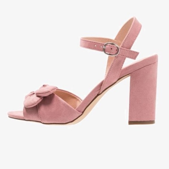 NIB Blush Pink Double Bows Block Heel Sandal - Picture 4 of 4